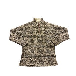 True Grit Black and White Zip-Up Sweater